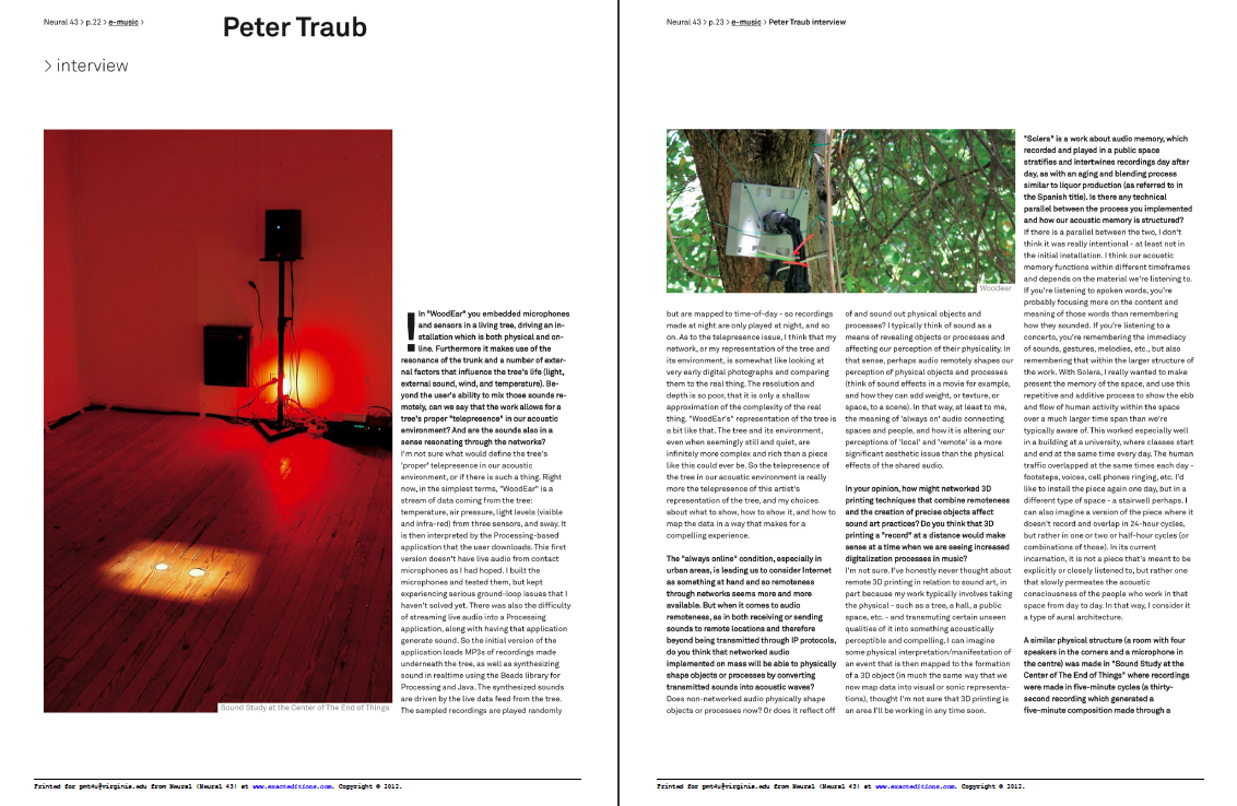 Interview in Neural Magazine